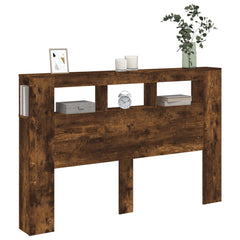 LED Headboard 100x18.5x103.5 cm Engineered Wood Smoked Oak 160 x 103.5 cm