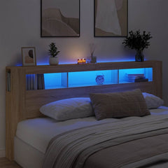 LED Headboard 100x18.5x103.5 cm Engineered Wood Sonoma Oak 220 x 103.5 cm