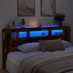 LED Headboard 100x18.5x103.5 cm Engineered Wood Smoked Oak 220 x 103.5 cm