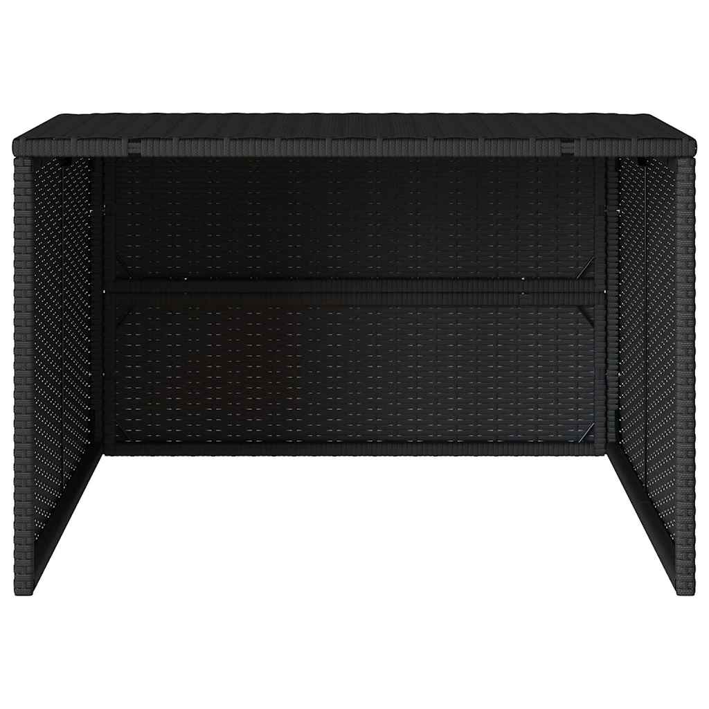 Robot Mower Garage 86x90x52/57 Poly Rattan Black
