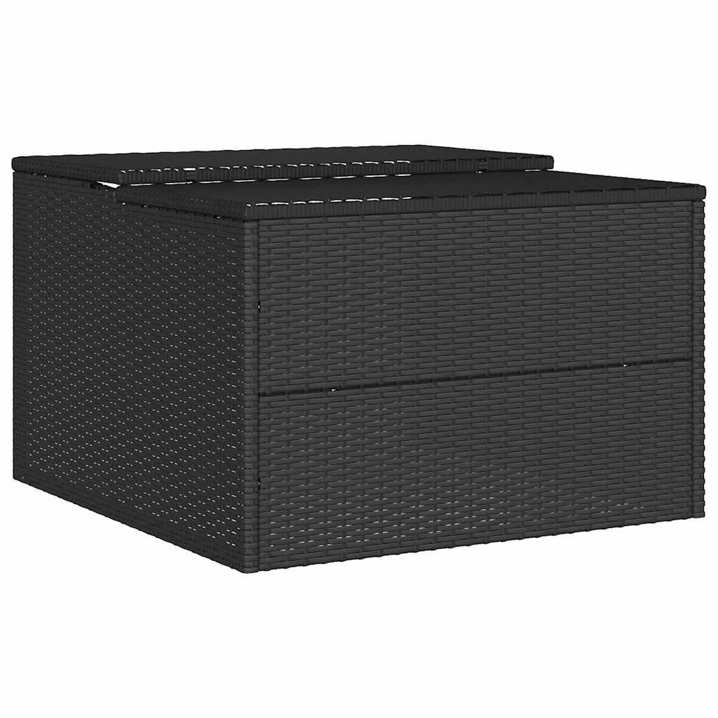 Robot Mower Garage 86x90x52/57 Poly Rattan Black