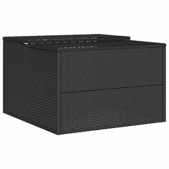 Robot Mower Garage 86x90x52/57 Poly Rattan Black