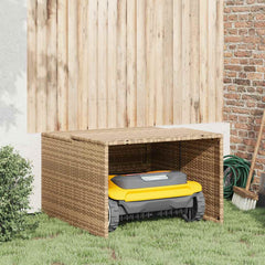 Robot Mower Garage 86x90x52/57 Poly Rattan Beige