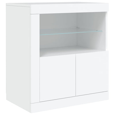 Sideboard with LED Lights White 202x37x67 cm