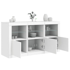Sideboard with LED Lights 123x37x67 cm White