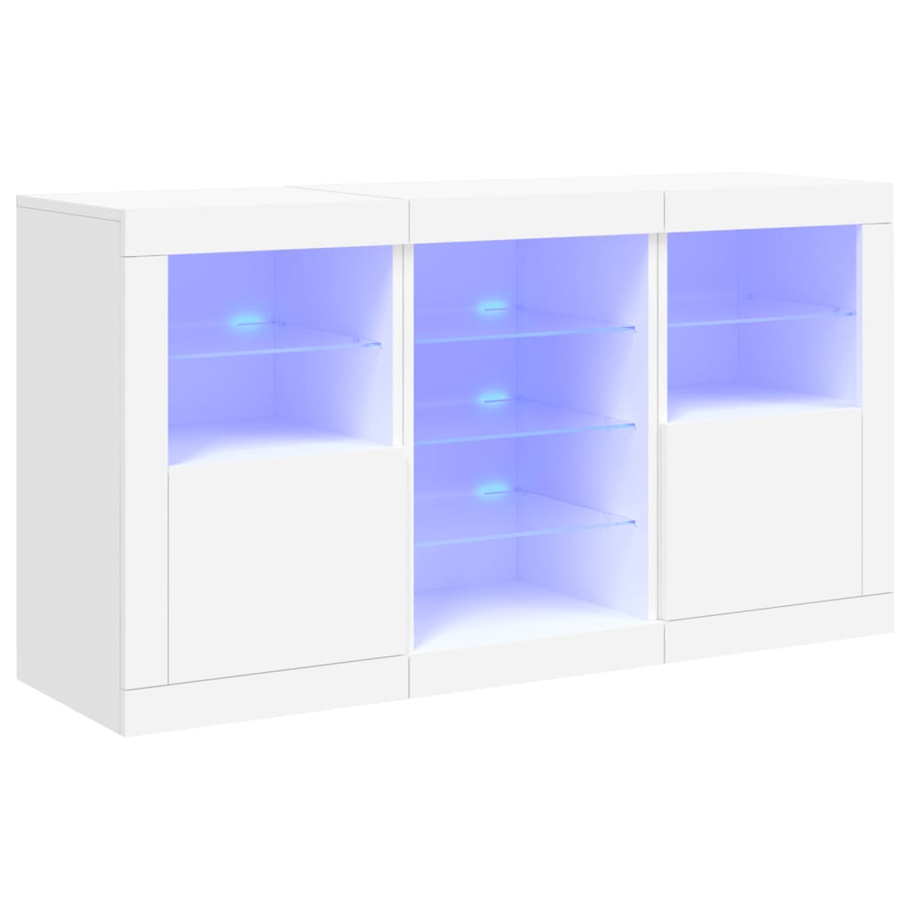 Sideboard with LED Lights 123x37x67 cm White