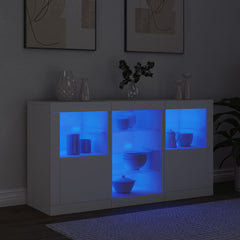 Sideboard with LED Lights 123x37x67 cm White