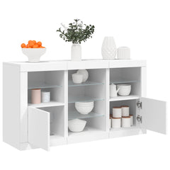 Sideboard with LED Lights 123x37x67 cm White