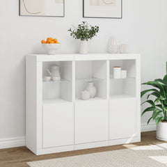 Sideboards with LED Lights 3 pcs Engineered Wood White