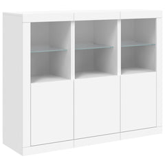 Sideboards with LED Lights 3 pcs Engineered Wood White