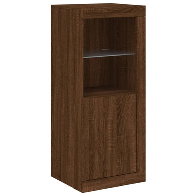 Sideboards with LED Lights 3 pcs Brown Oak Engineered Wood