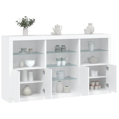 Sideboard with LED Lights 181,5x37x100 cm White