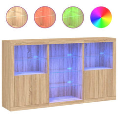 Sideboard with LED Lights 181,5x37x100 cm Sonoma oak