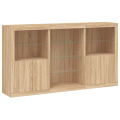 Sideboard with LED Lights 181,5x37x100 cm Sonoma oak