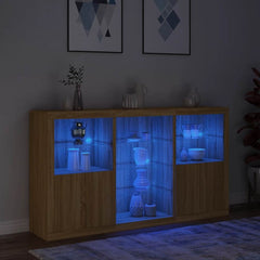 Sideboard with LED Lights 181,5x37x100 cm Sonoma oak