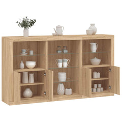 Sideboard with LED Lights 181,5x37x100 cm Sonoma oak