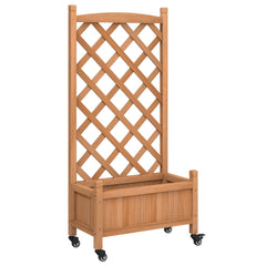 vidaXL Planter | Brown | Solid Fir Wood, Iron |  Planters  | Planter 2