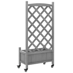 vidaXL Planter | Grey | Solid fir wood, iron | Medium | Planters | Planter 6