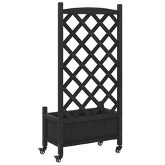 vidaXL Planter | Black | Solid fir wood, Iron | Medium | Planters | Planter 6