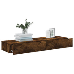 vidaXL TV Cabinets with LED Lights 2 pcs Smoked Oak 60x35x15.5 cm 5