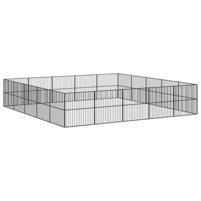 Dog Playpen 20 Panels Black Galvanised Steel