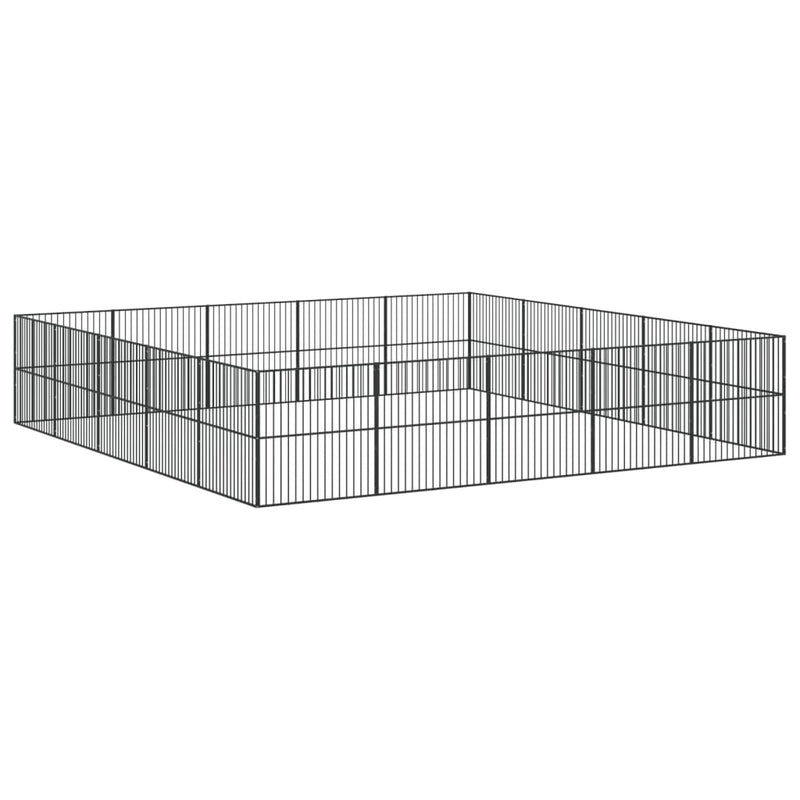 Dog Playpen 20 Panels Black Galvanised Steel