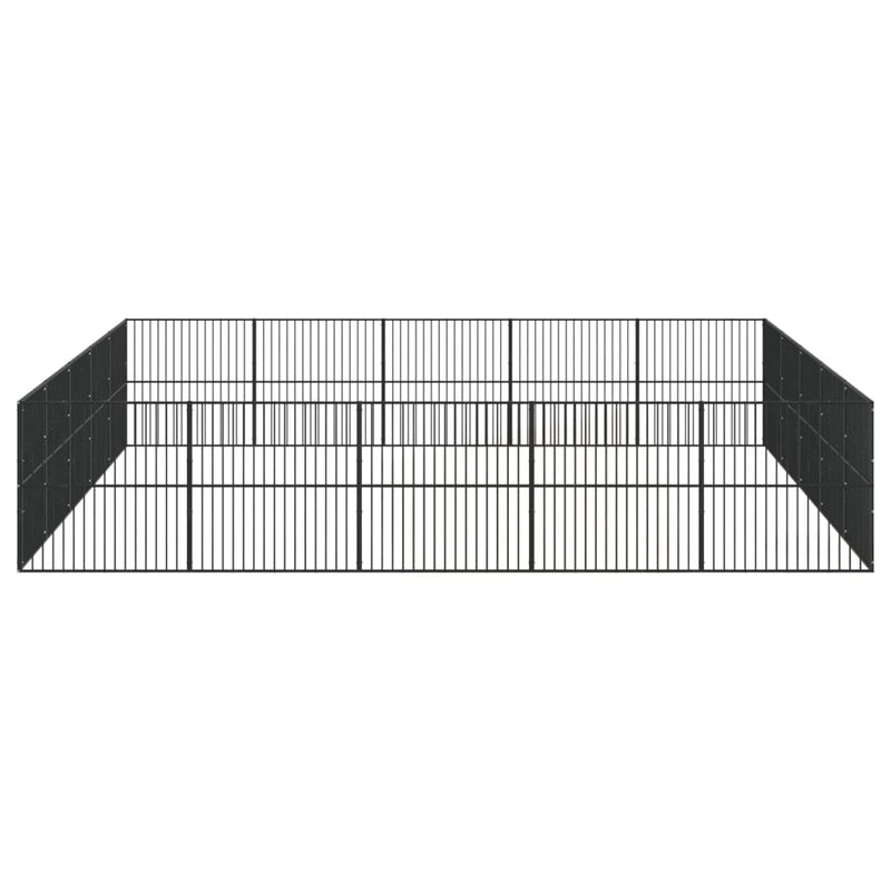 Dog Playpen 20 Panels Black Galvanised Steel