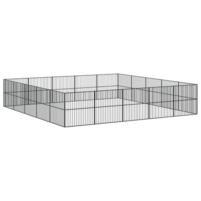 Dog Playpen 20 Panels Black Galvanised Steel