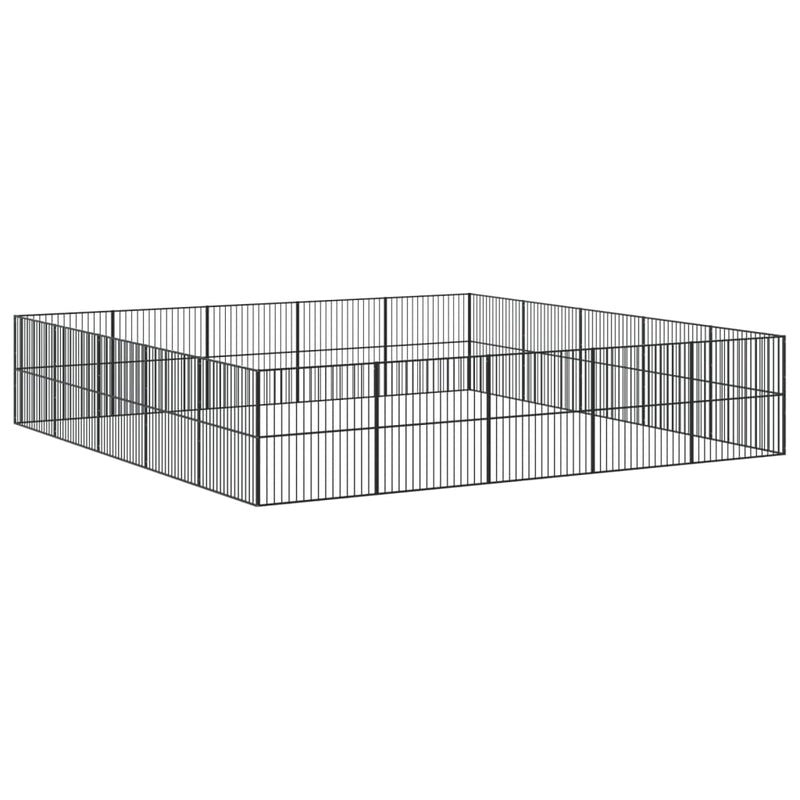 Dog Playpen 20 Panels Black Galvanised Steel