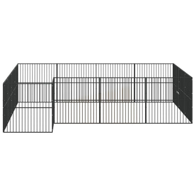 Dog Playpen 16 Panels Black Galvanised Steel