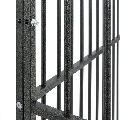 Dog Playpen 16 Panels Black Galvanised Steel