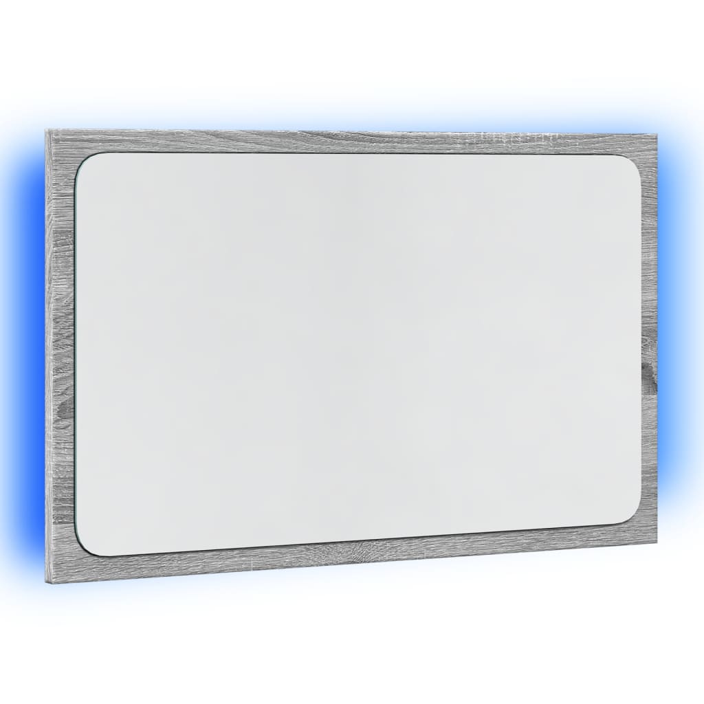 vidaXL LED Bathroom Mirror Grey Sonoma 60x8.5x38 cm Engineered Wood 5