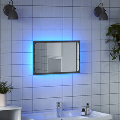 vidaXL LED Bathroom Mirror Grey Sonoma 60x8.5x38 cm Engineered Wood 1