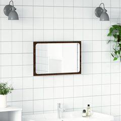 vidaXL LED Bathroom Mirror Brown Oak 60x8.5x38 cm Engineered Wood 4