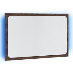 vidaXL LED Bathroom Mirror Brown Oak 60x8.5x38 cm Engineered Wood 5