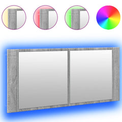 vidaXL LED Bathroom Mirror Cabinet Grey Sonoma 100x12x45 cm 2