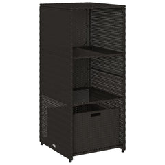 vidaXL Garden Storage Cabinet Black 50x55x115 cm Poly Rattan 2