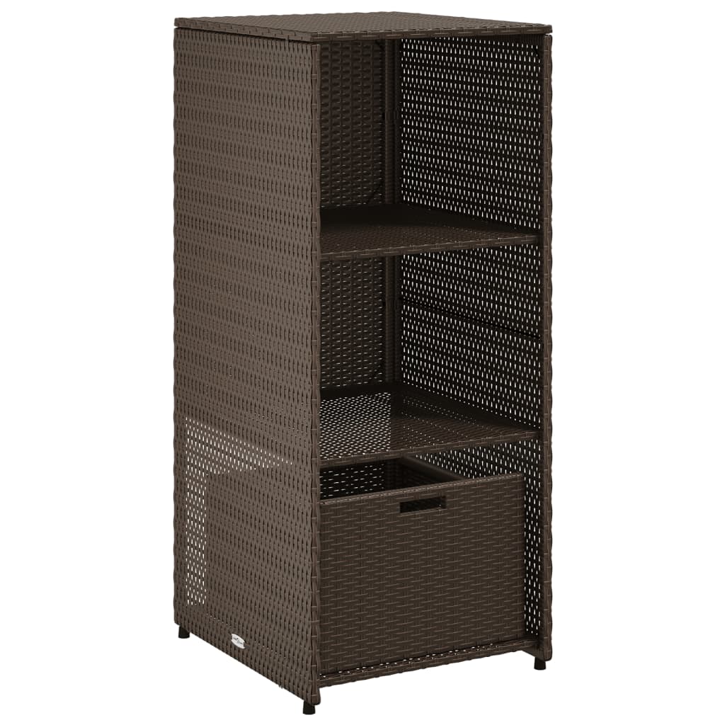 vidaXL Garden Storage Cabinet Brown 50x55x115 cm Poly Rattan 2