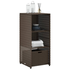 vidaXL Garden Storage Cabinet Brown 50x55x115 cm Poly Rattan 4