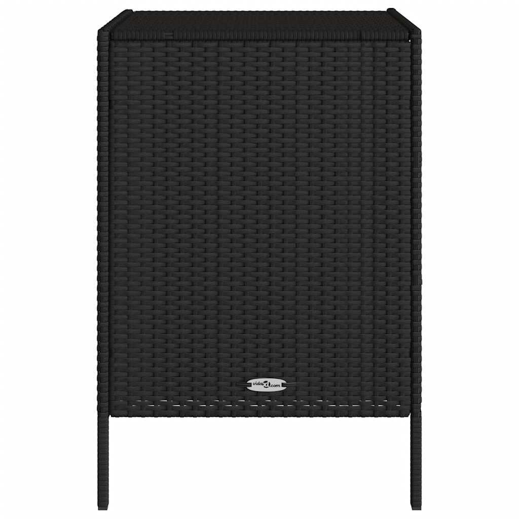 Garden Storage Cabinet Poly Rattan Black 55 x 59 x 80 cm