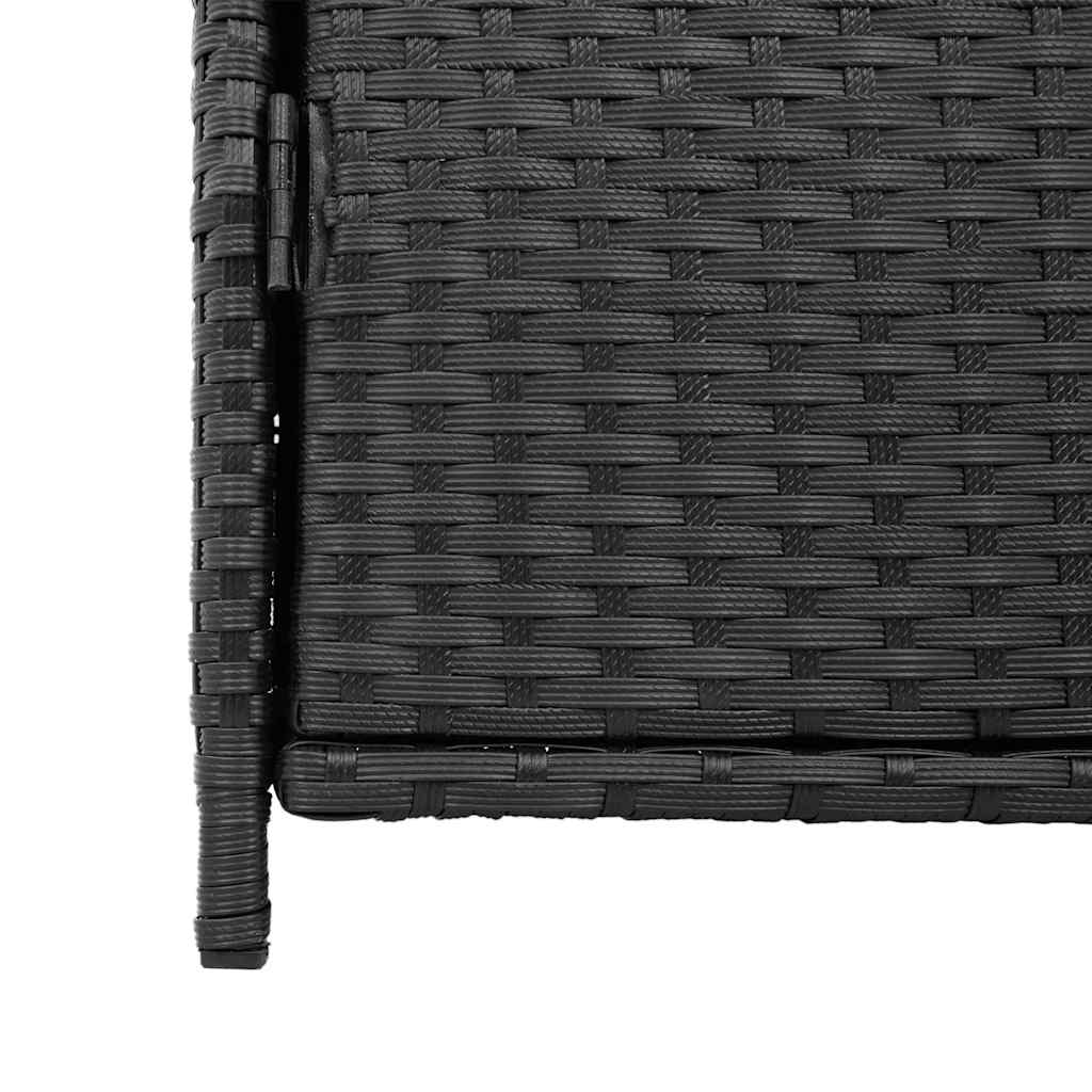 Garden Storage Cabinet Poly Rattan Black 55 x 59 x 80 cm