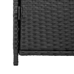 Garden Storage Cabinet Poly Rattan Black 55 x 59 x 80 cm