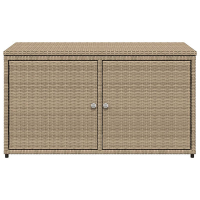 Garden Storage Cabinet Beige 110x55x60.5 cm Poly Rattan