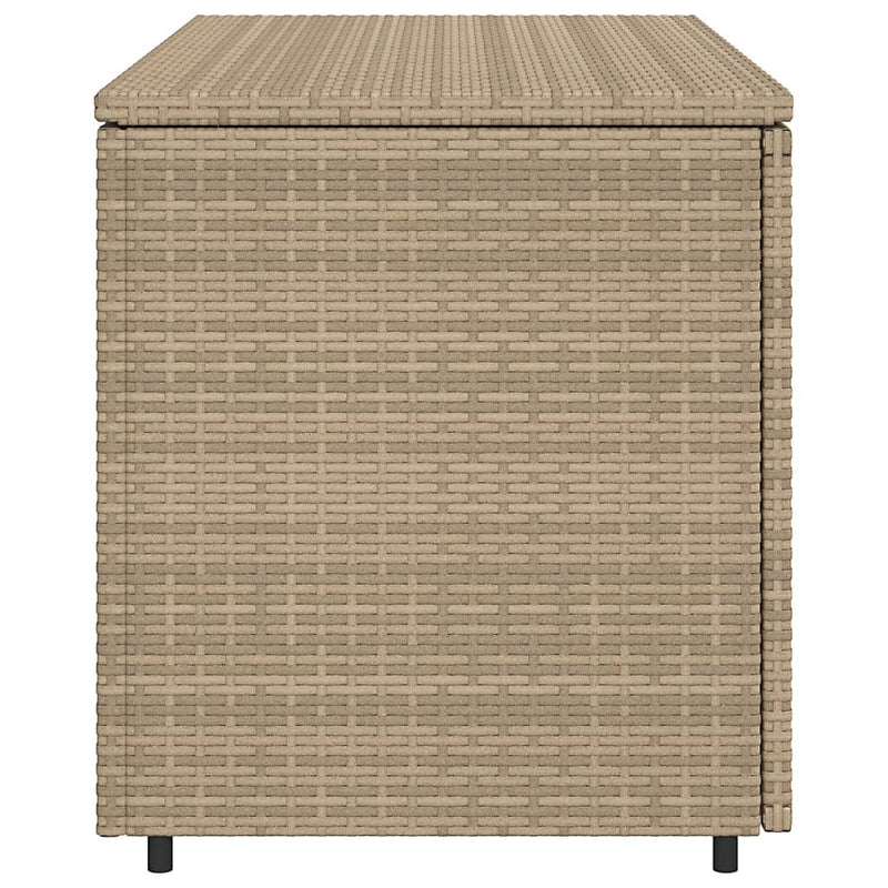 Garden Storage Cabinet Beige 110x55x60.5 cm Poly Rattan