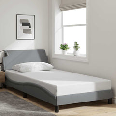 Bed Frame "Dover" Fabric Light grey 100 cm 190 cm