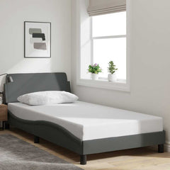 Bed Frame "Dover" Fabric Dark grey 100 cm 203 cm