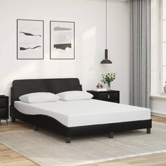 Bed Frame "Dover" Faux Leather Black 137 cm 190 cm