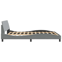 Bed Frame "Dover" Fabric Light grey 152 cm 203 cm