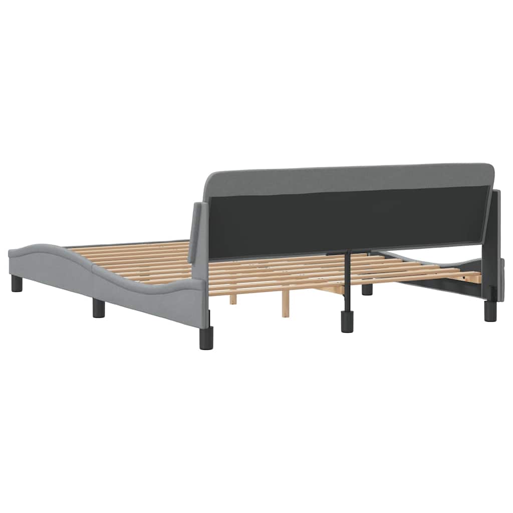 Bed Frame "Dover" Fabric Light grey 152 cm 203 cm