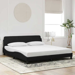 Bed Frame "Dover" Faux Leather black 183 cm 213 cm